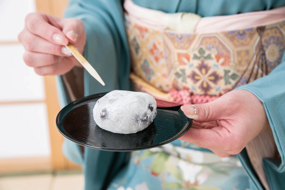 着物姿で食事