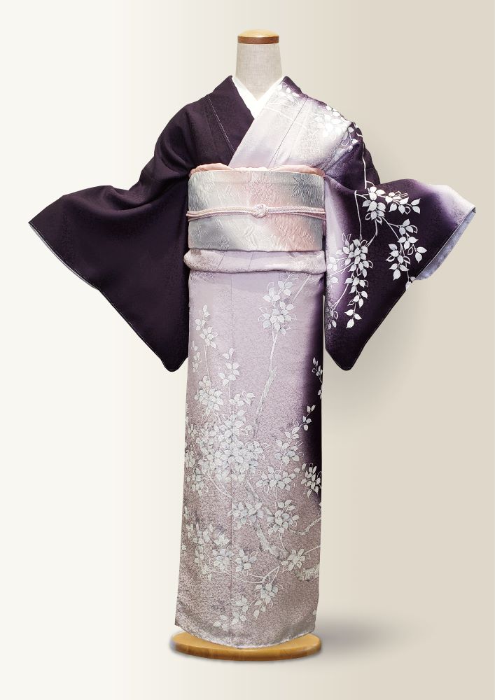 いせや本店でレンタルできる訪問着紫グラデーション