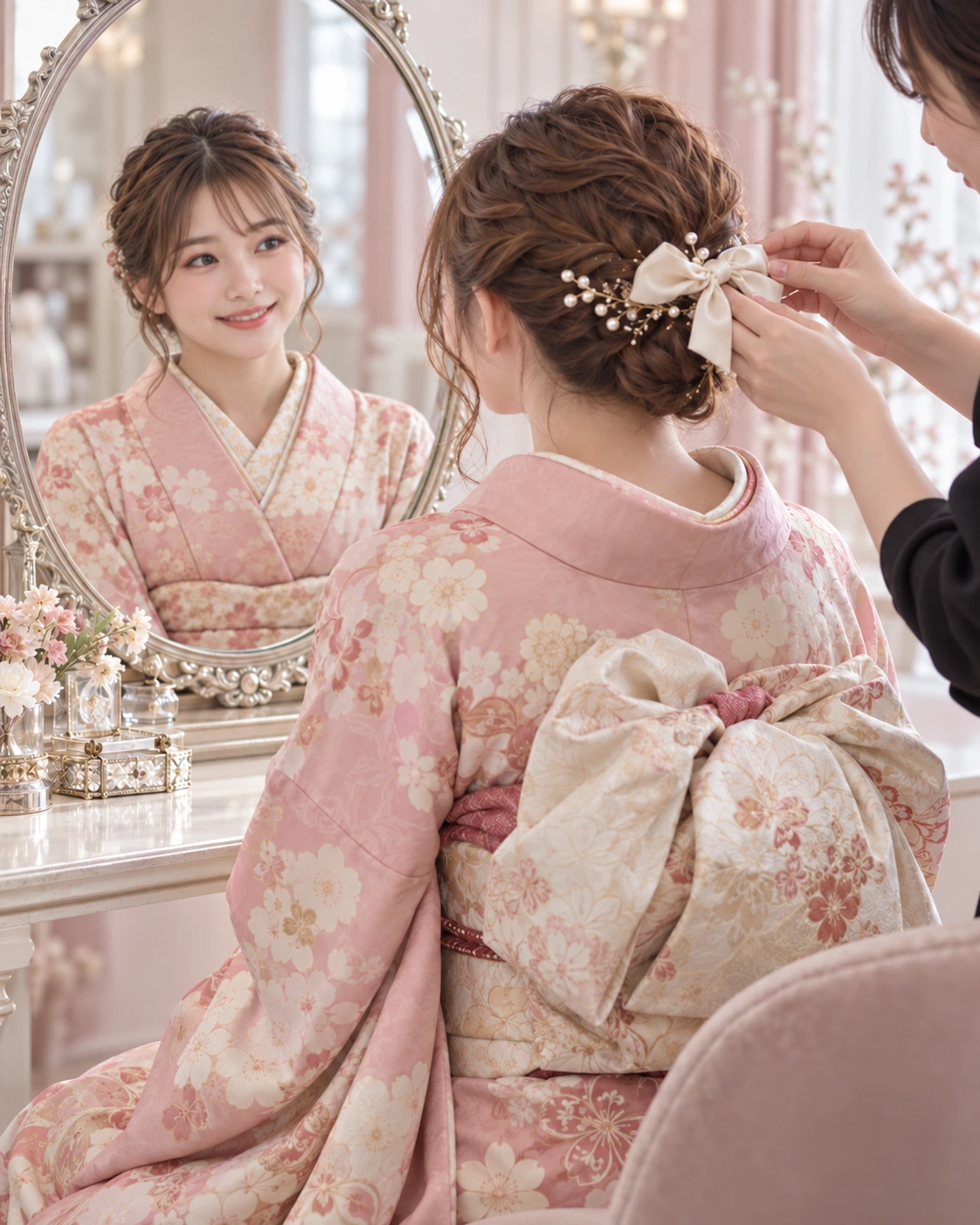 ヘアメイクを楽しむイメージ