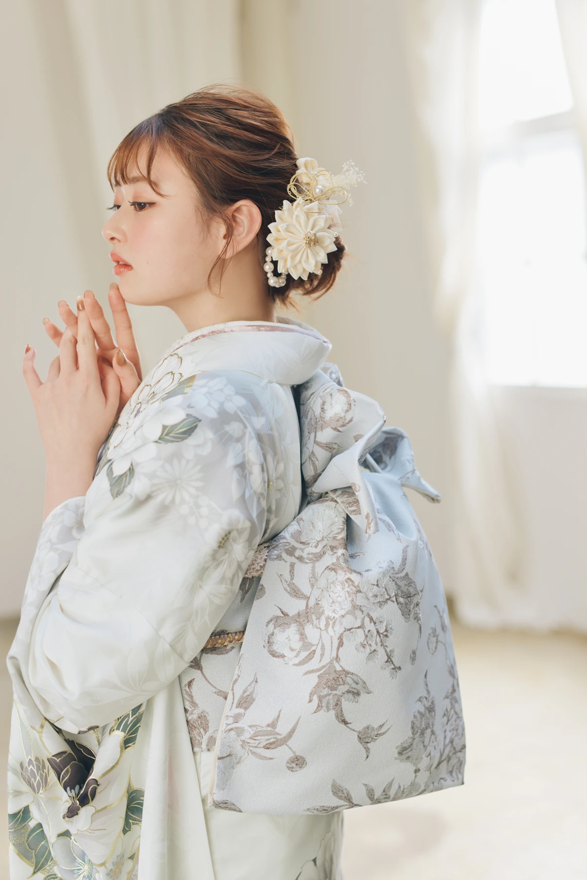 実際の振袖モデルのヘアスタイル