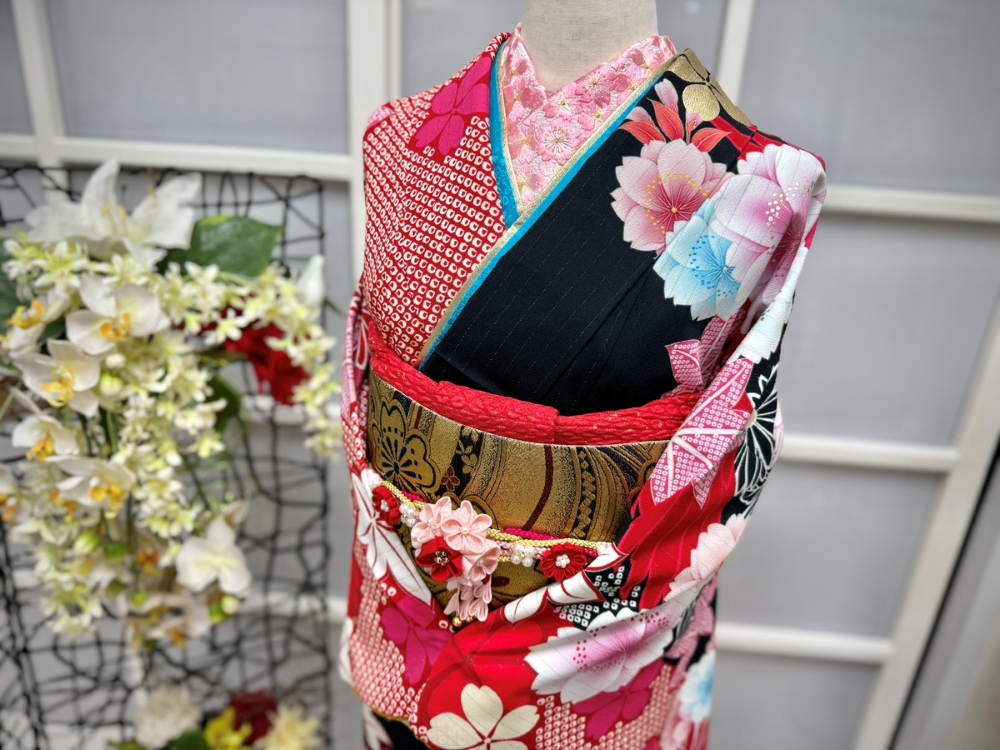 FURISODE14　桜刺繍半衿