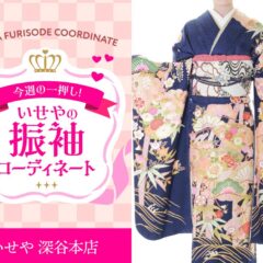 【今週のイチオシ】紺色古典柄振袖のコーディネート紹介