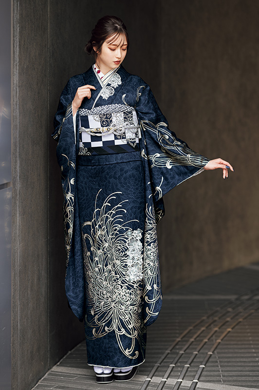 ネイビー振袖