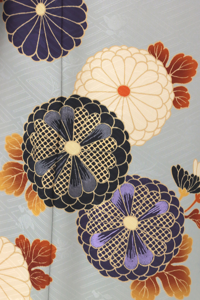 くすみ水色振袖