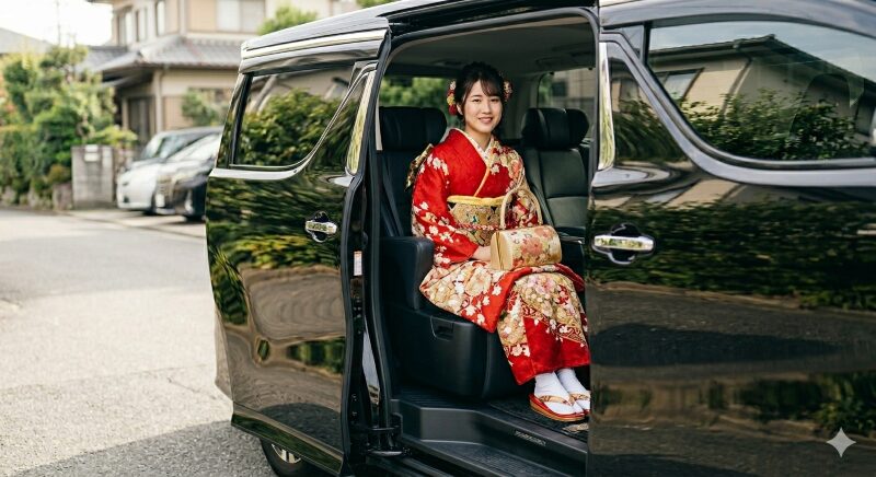 振袖姿車乗り方