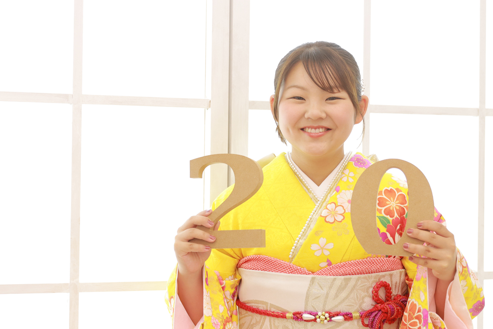 成人式の振袖を着たお嬢様