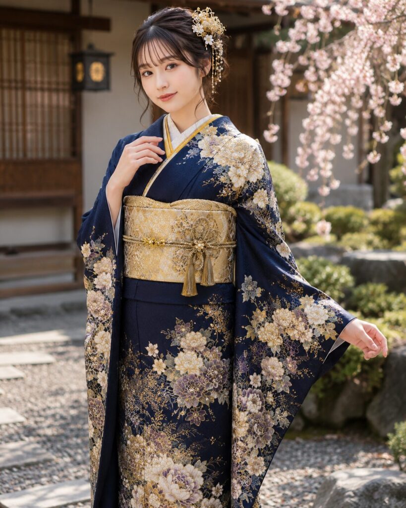紺振袖