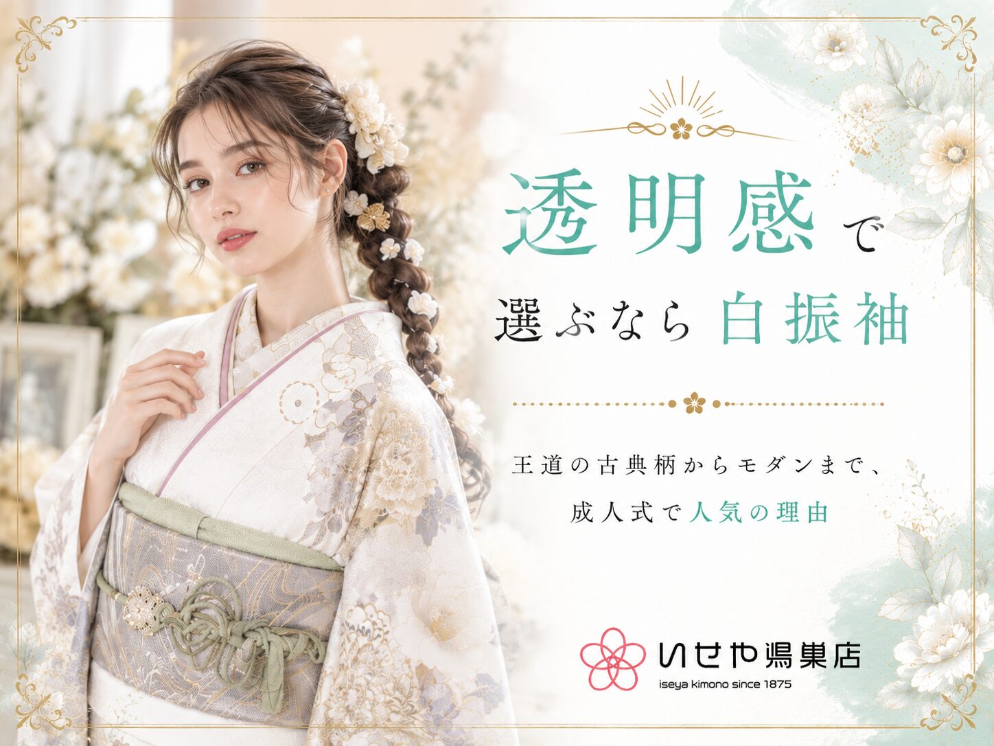 透明感で選ぶなら白振袖　鴻巣店