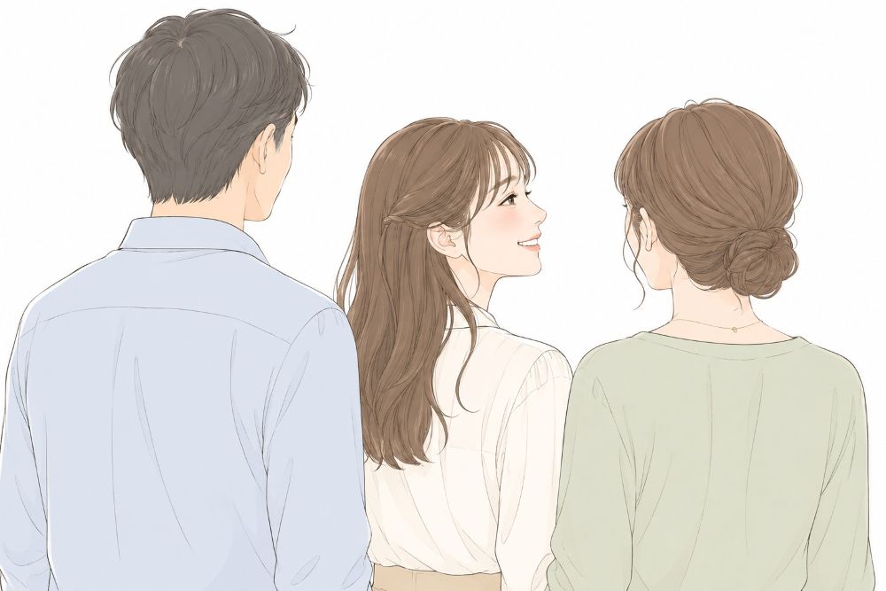 振袖選びを楽しむ親娘