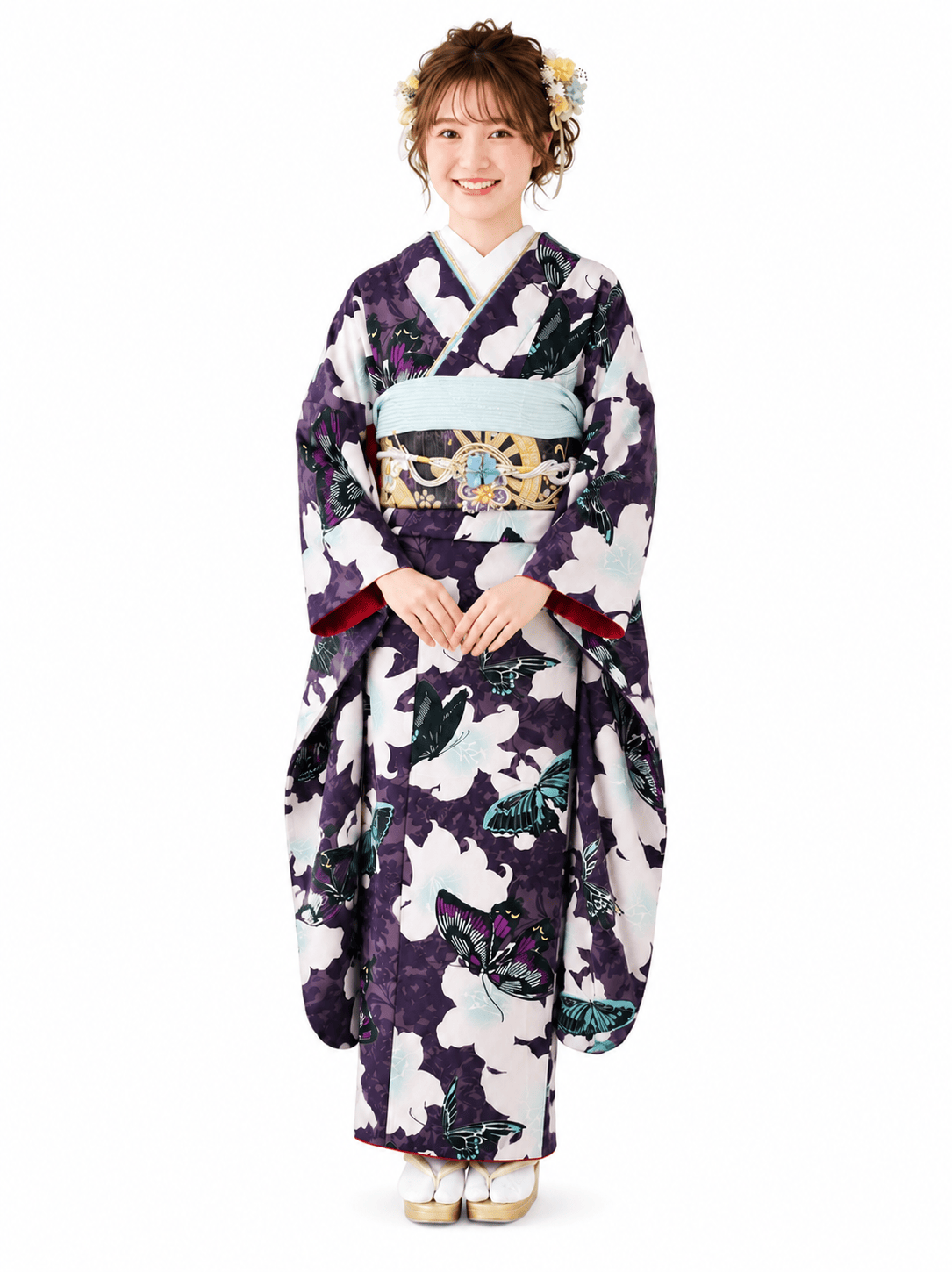 STYLE 06 蝶が舞うアートな紫モダン振袖 品番1005-00026
