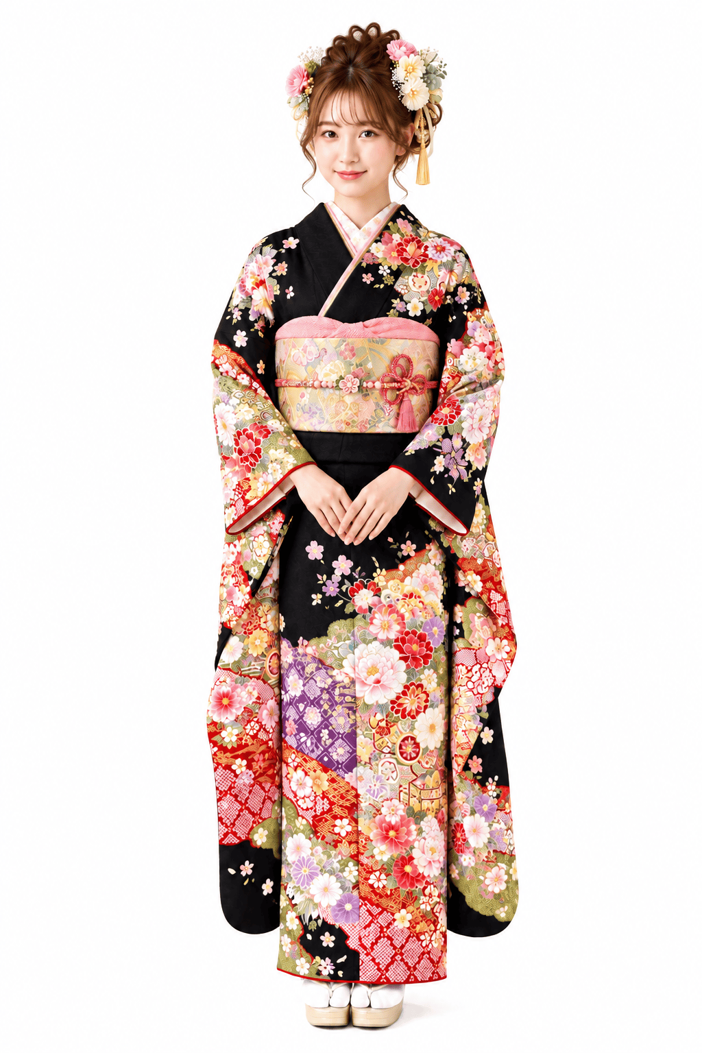 STYLE 03 赤と金が彩る絢爛な古典花柄 品番1005-00039