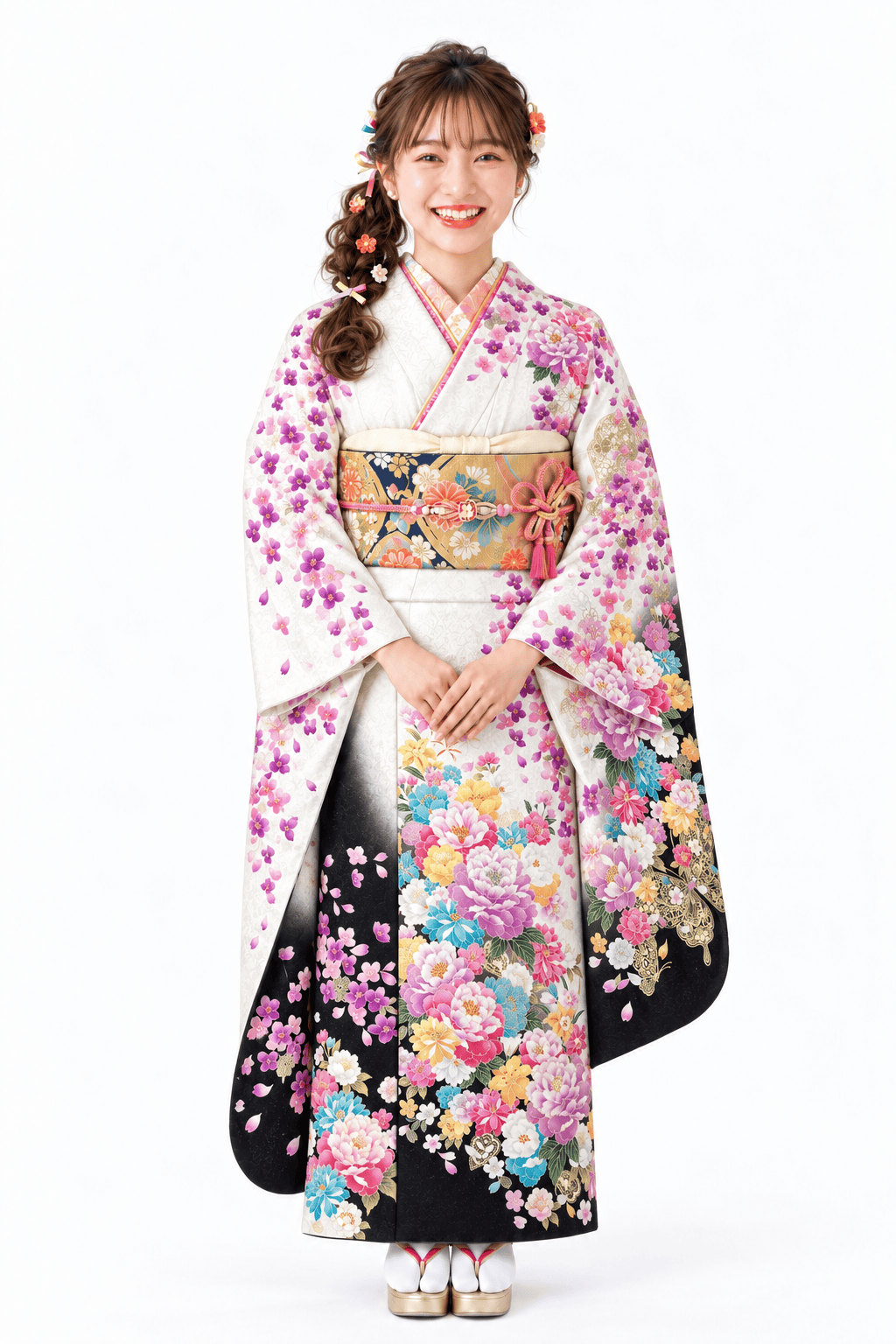 STYLE 09 白から黒へ咲き誇るカラフルな花々 品番1005-00084